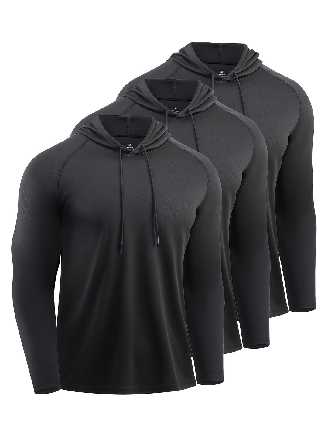 Men's Hoodies (3-Pack) | Quick-Drying & Breathable | Sports Style with Hood | Polyester