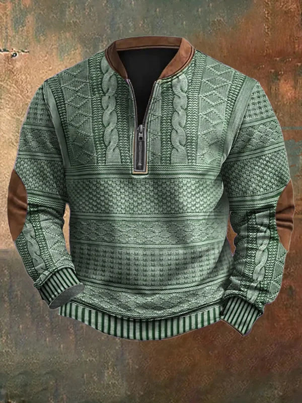 Classic Knitted Jumper with Half Zip for Superior Warmth and Versatile Style | Wesley