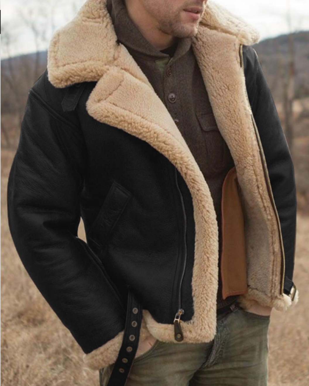 Leather Pilot Jacket | Iconic & Timeless Style | Warm Sherpa Lined & Durable Real Leather