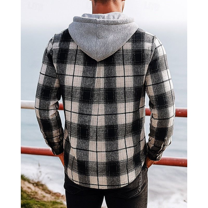 Thatcher | Checked Hooded Shirt Jacket
