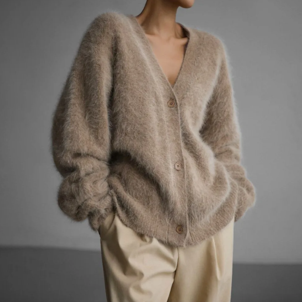 Oversized Women's Vest with V-Neck