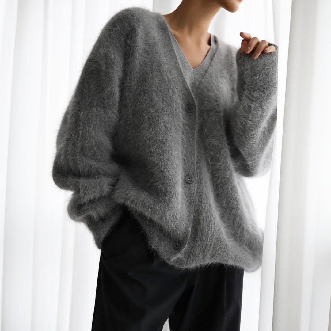 Oversized Women's Vest with V-Neck