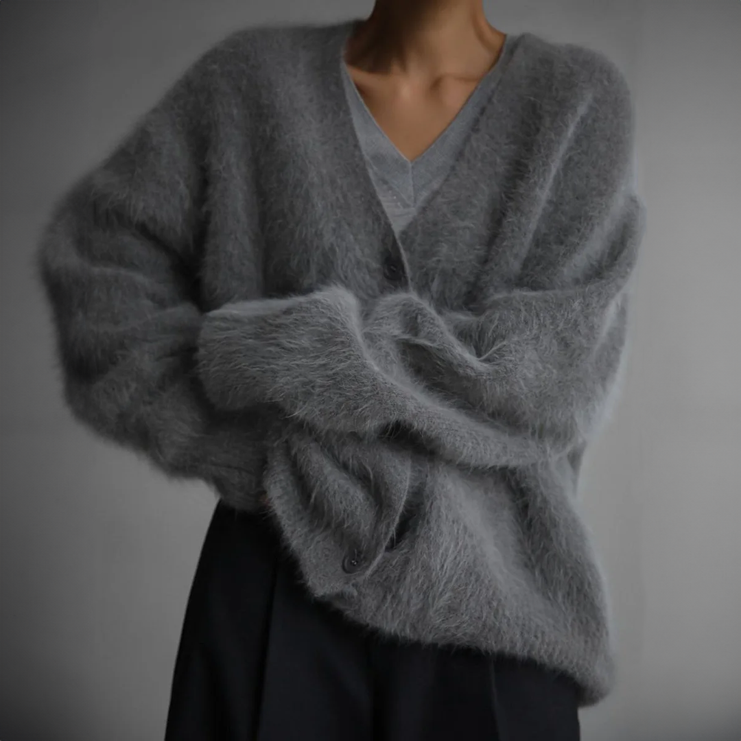 Oversized Women's Vest with V-Neck
