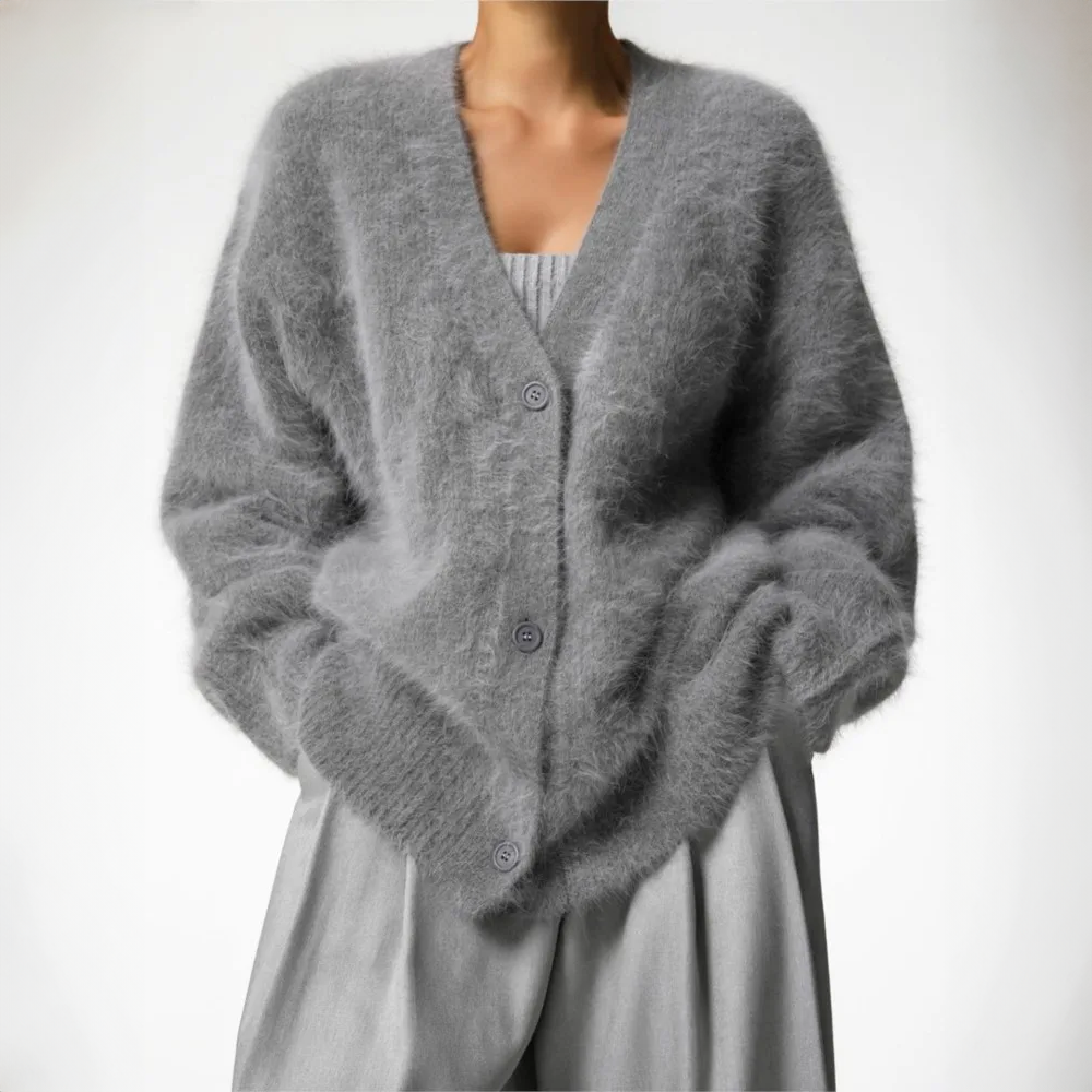 Oversized Women's Vest with V-Neck