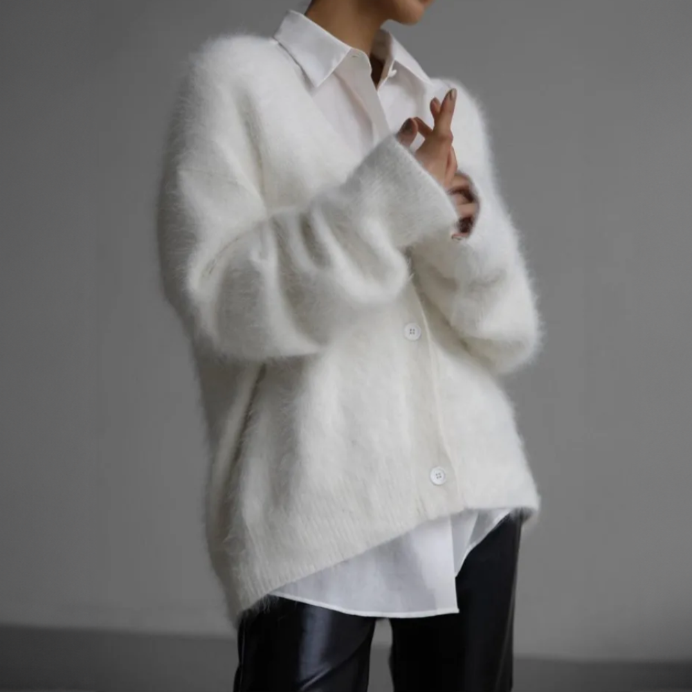 Oversized Women's Vest with V-Neck