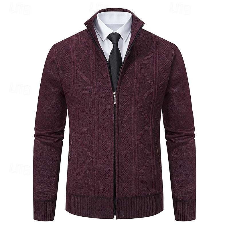 Fletcher | Textured Stand-Up Collar Cardigan