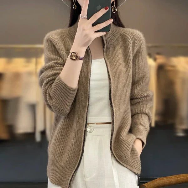 Women's Zip-Up Knitted Cardigan