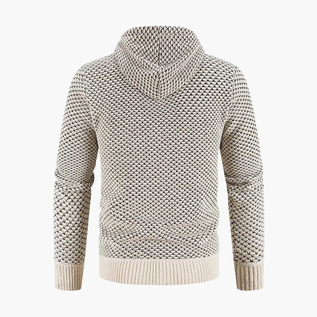 Men's Long Sleeve Knitted Zip-Up Hoodie