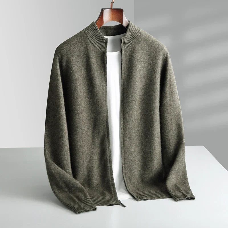 Men's Cashmere Zip-Up Cardigan