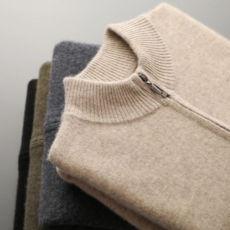 Men's Cashmere Zip-Up Cardigan
