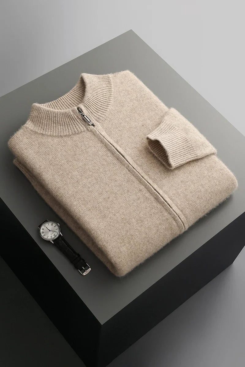 Men's Cashmere Zip-Up Cardigan