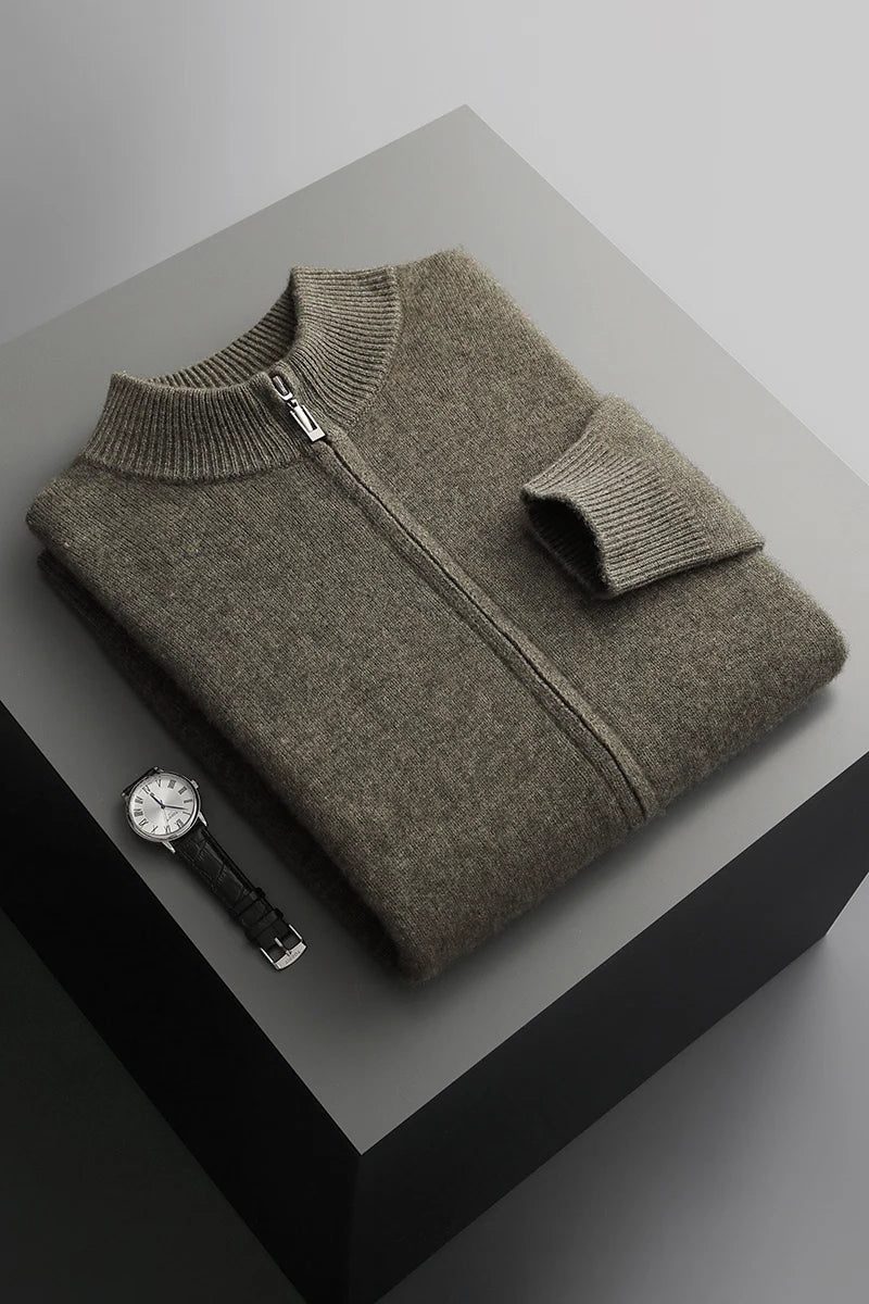 Men's Cashmere Zip-Up Cardigan