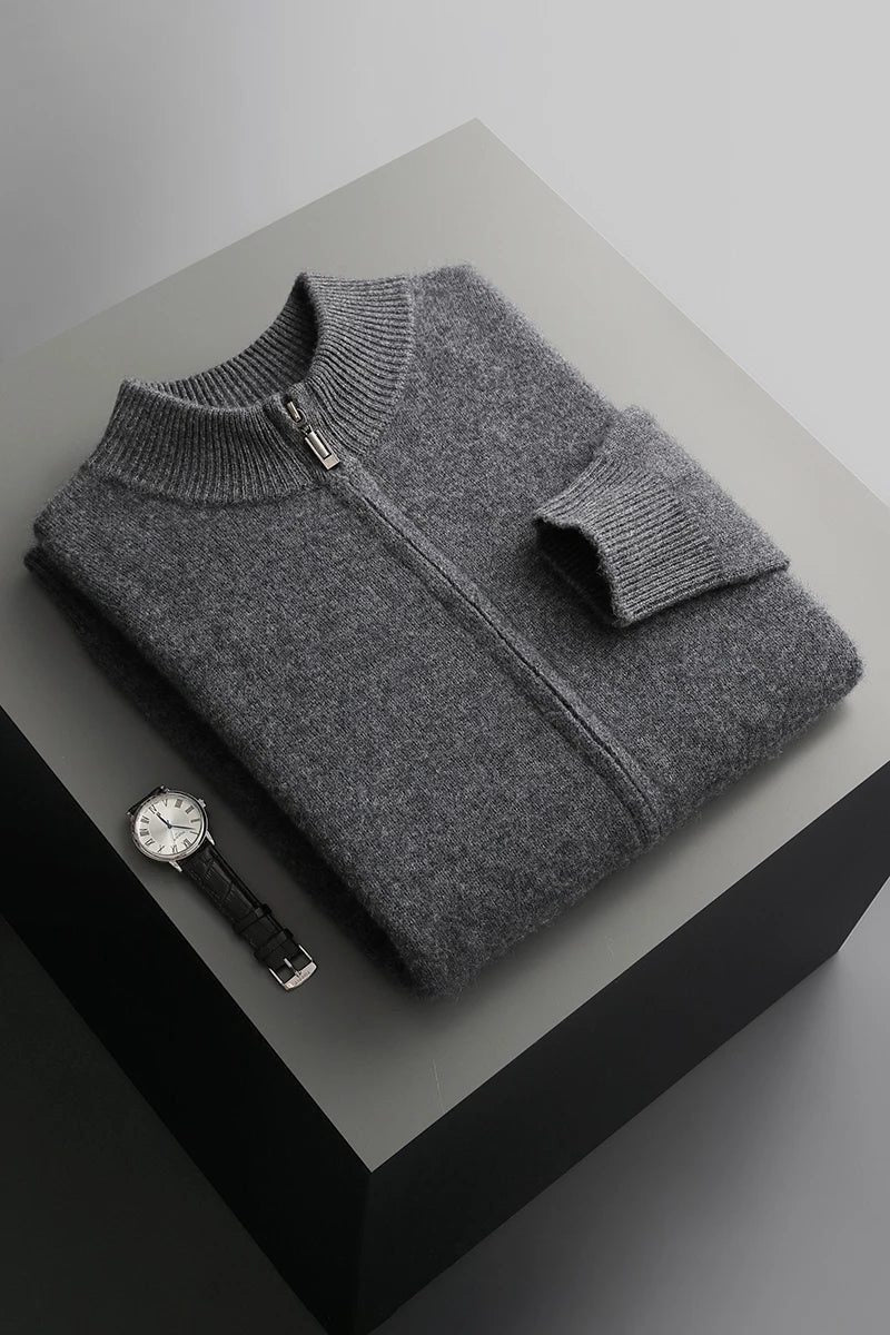 Men's Cashmere Zip-Up Cardigan