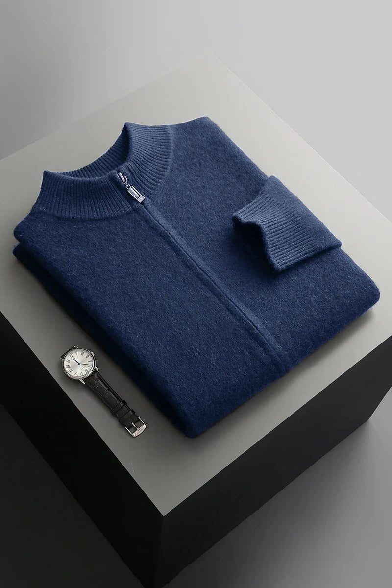 Men's Cashmere Zip-Up Cardigan