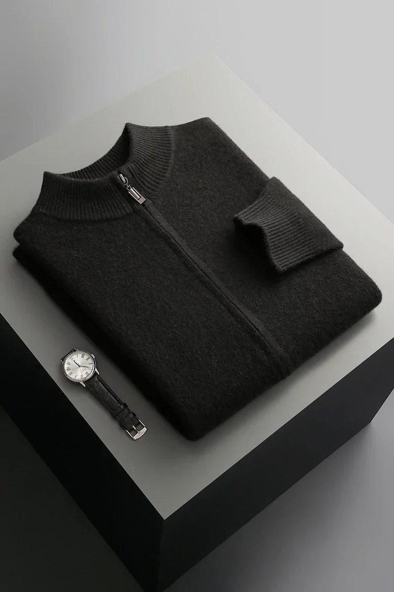 Men's Cashmere Zip-Up Cardigan