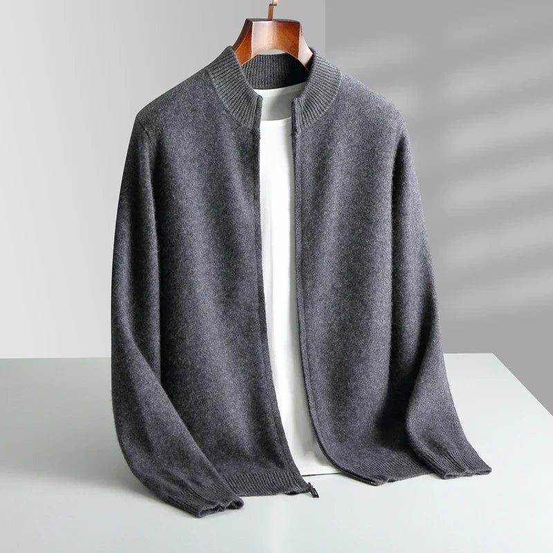 Men's Cashmere Zip-Up Cardigan