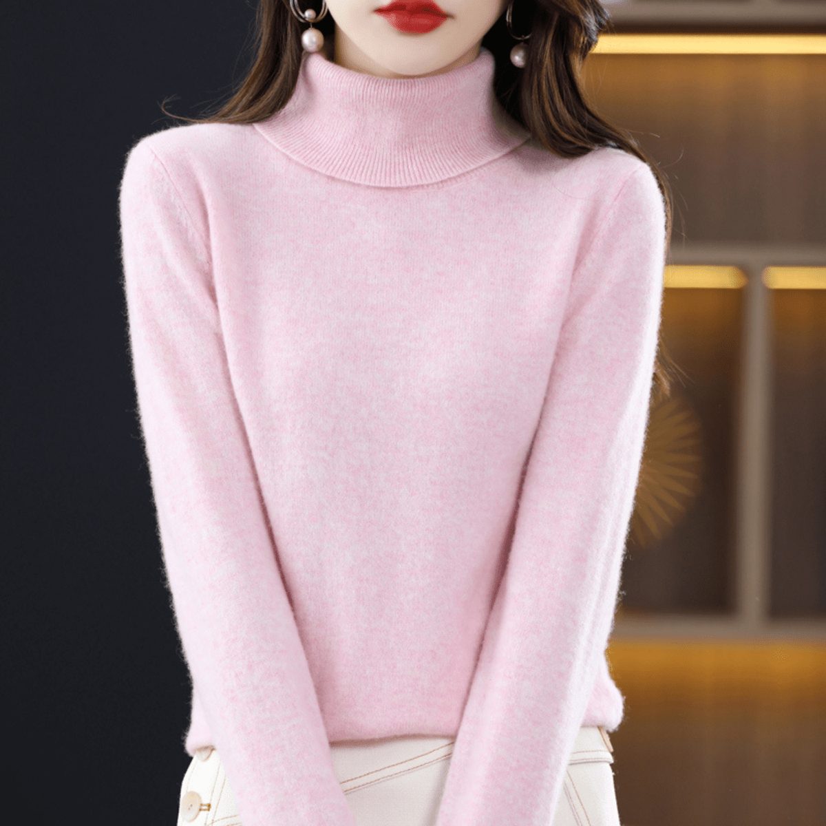 Women's High Neck Knitted Sweater