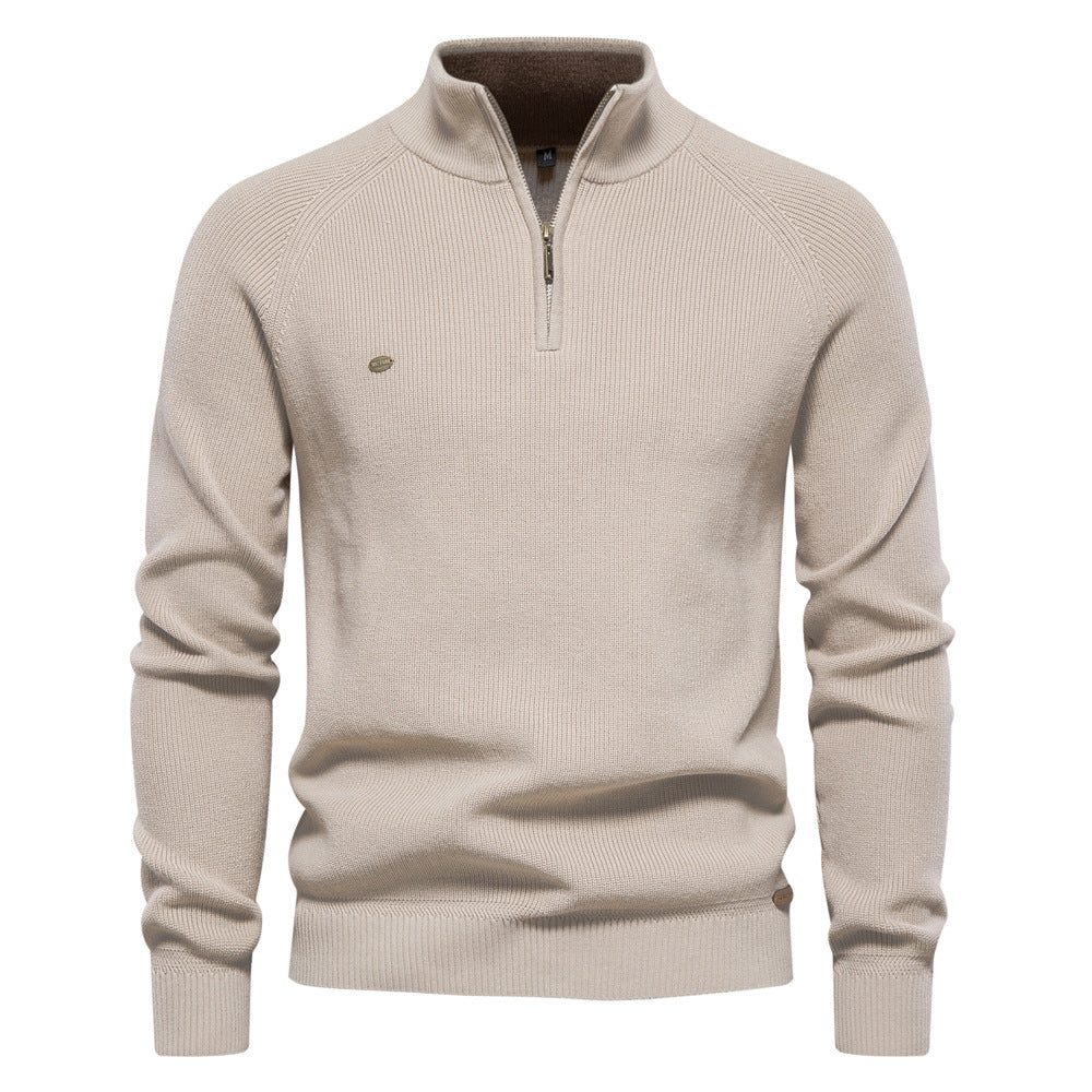 Men's Long Sleeve Knitted Half-Zip Jumper