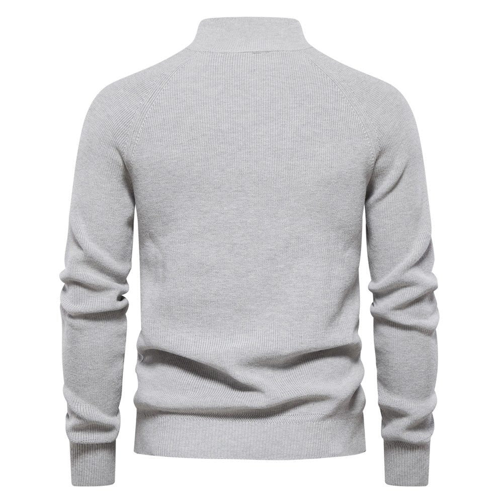 Men's Long Sleeve Knitted Half-Zip Jumper