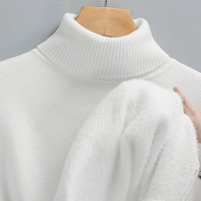 Men's High Collar Long Sleeve Knitted Sweater