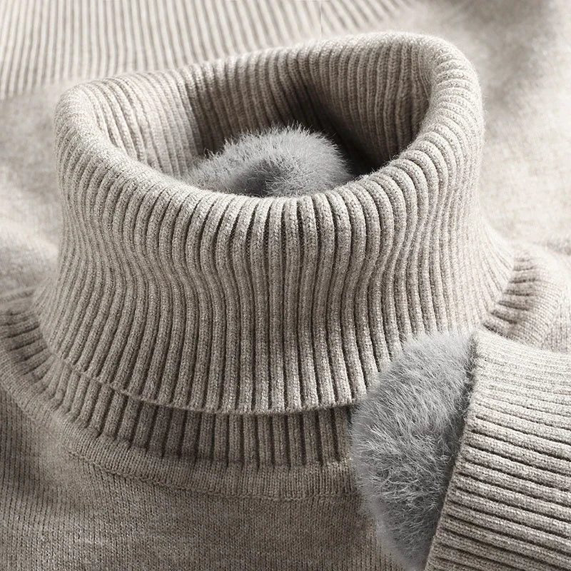 Men's High Collar Long Sleeve Knitted Sweater