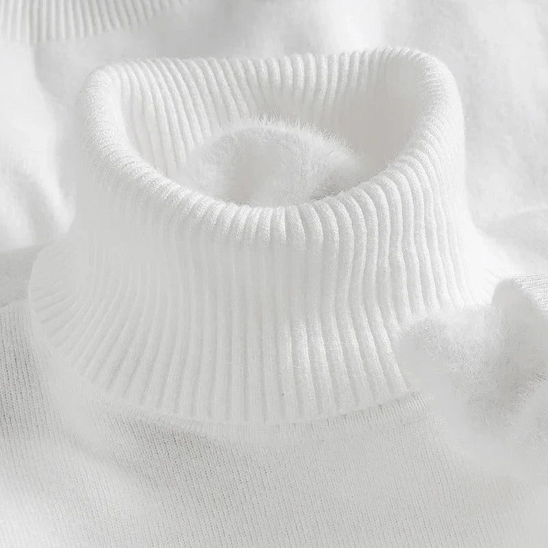 Men's High Collar Long Sleeve Knitted Sweater