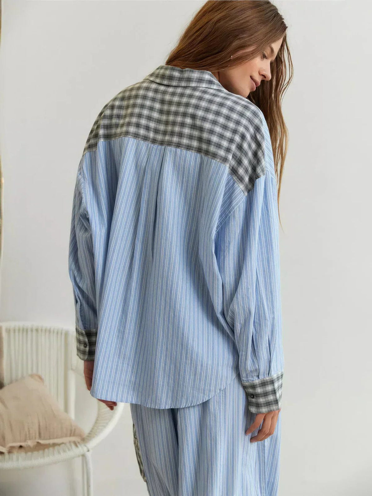 Women's Long Sleeve Checked Pajama Set