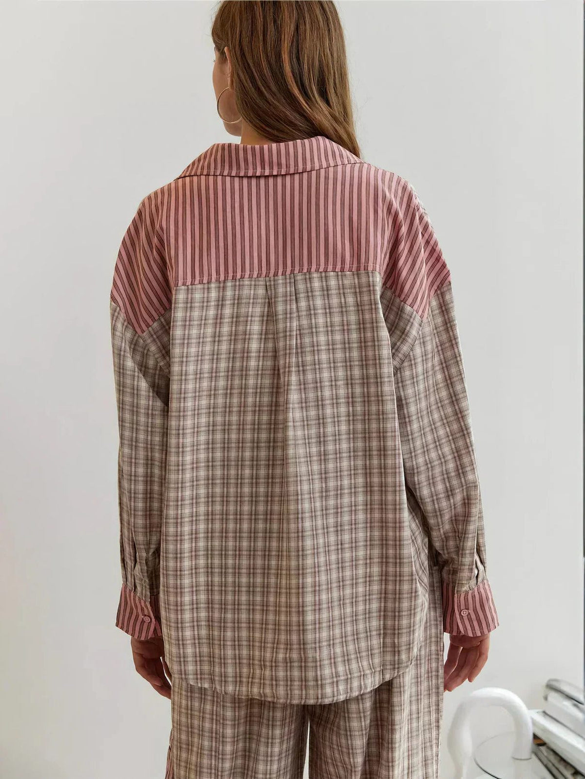 Women's Long Sleeve Checked Pajama Set