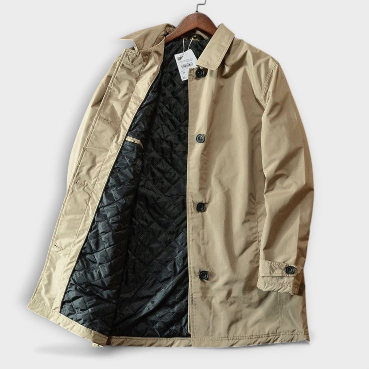 Men's Padded Jacket with Button Fastening