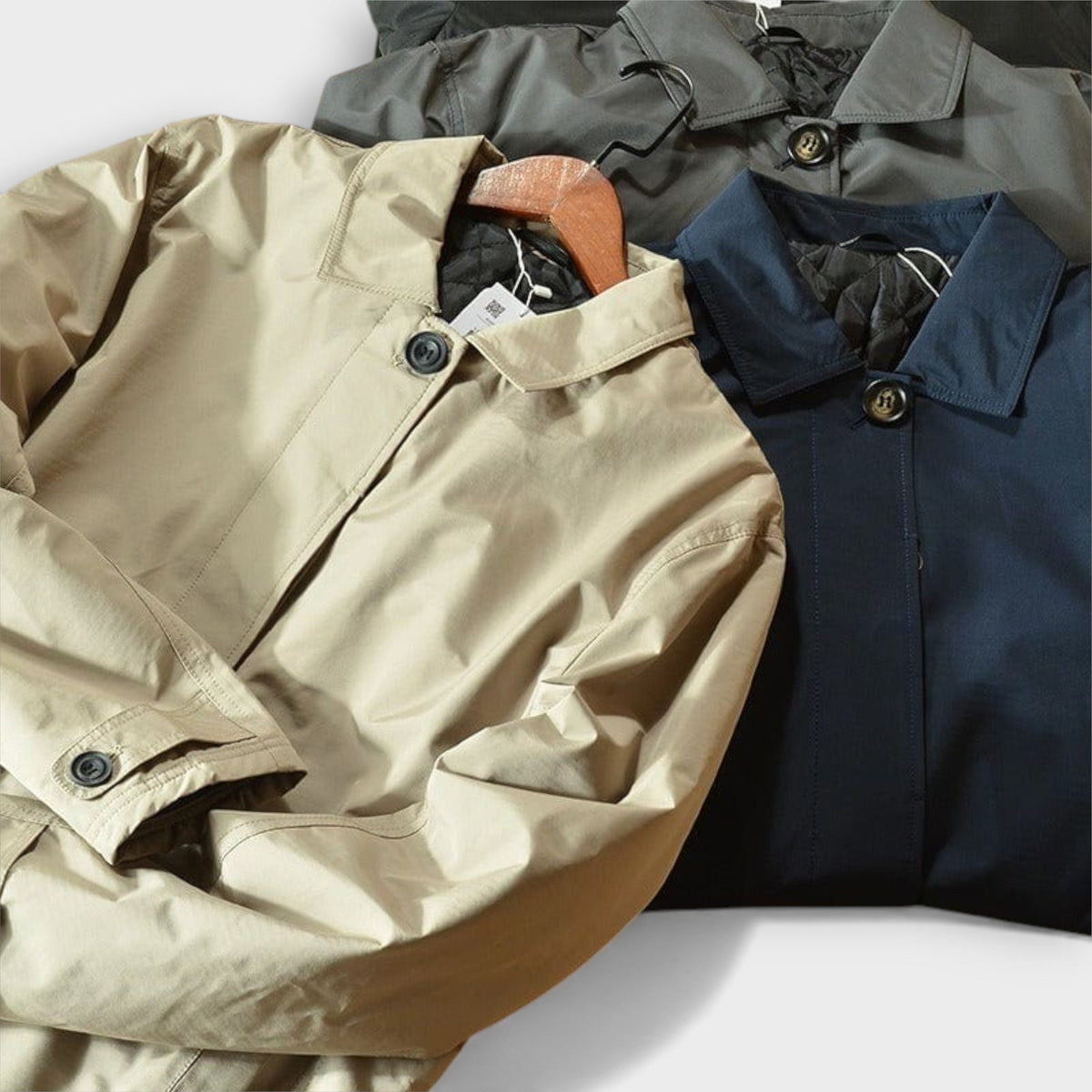 Men's Padded Jacket with Button Fastening