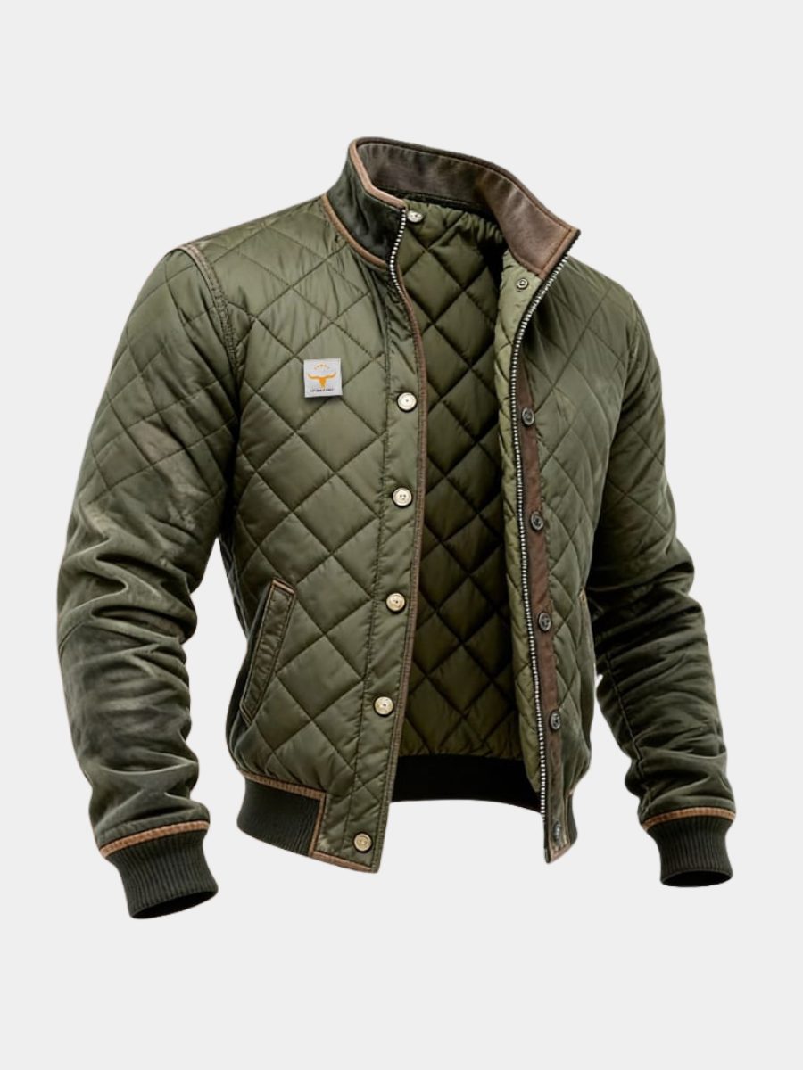 Men's Padded Jacket Featuring a Collar