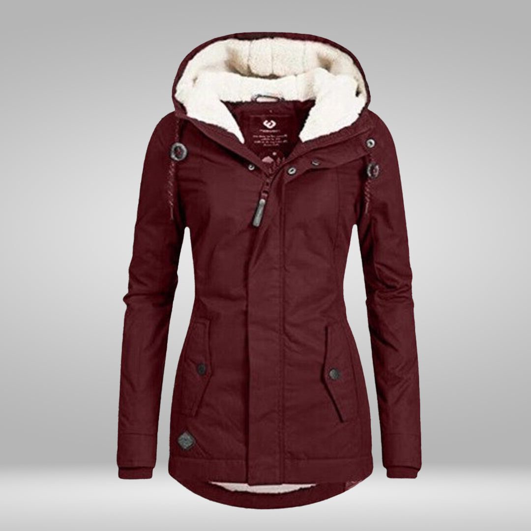 Women's Sherpa-Hooded Padded Coat