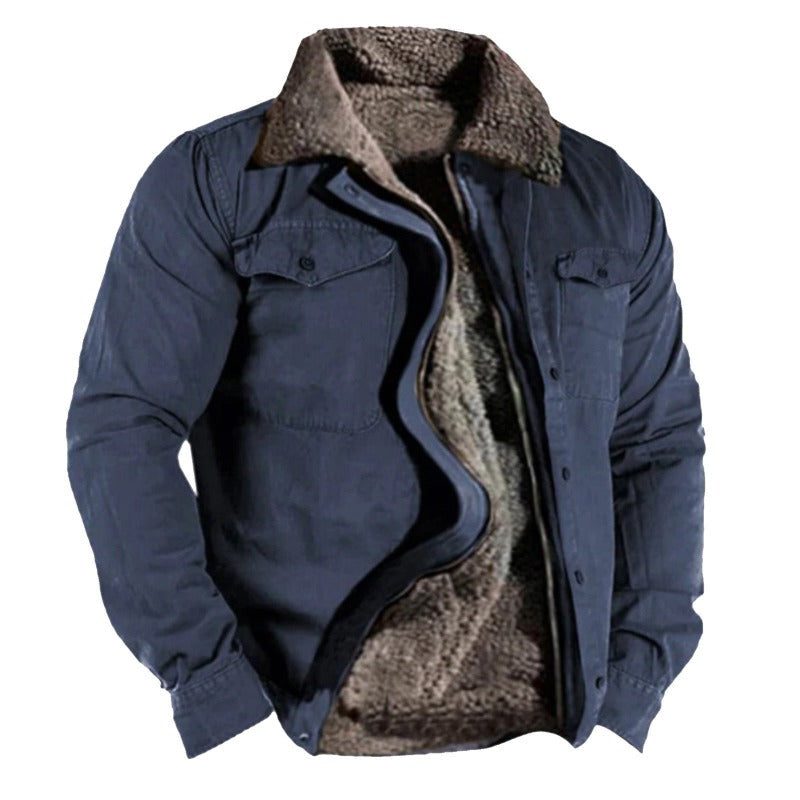 Men's Fleece-Collared Padded Jacket