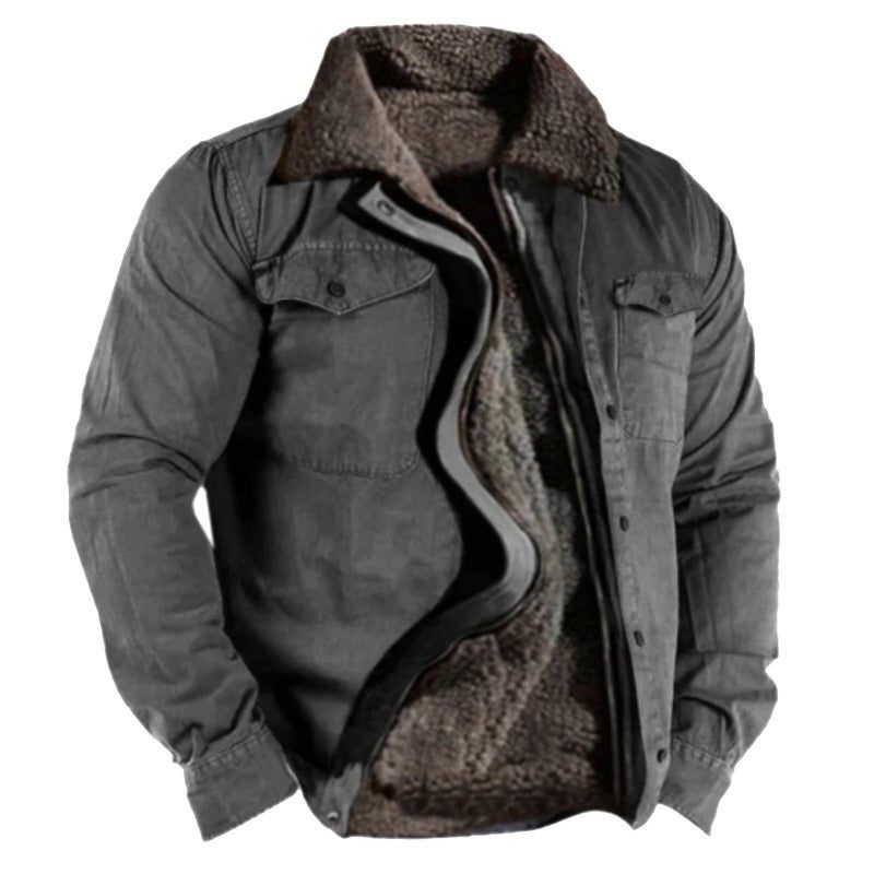 Men's Fleece-Collared Padded Jacket