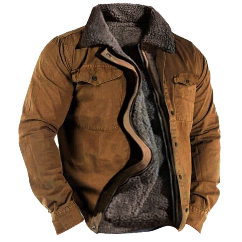 Men's Fleece-Collared Padded Jacket