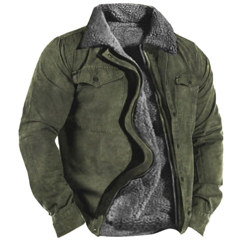 Men's Fleece-Collared Padded Jacket