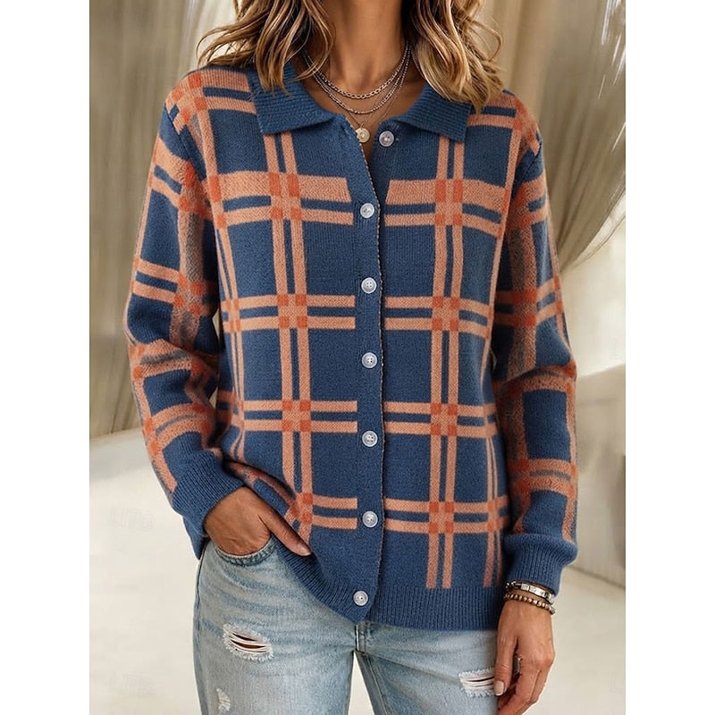 Lorraine | Plaid Button-Up Cardigan