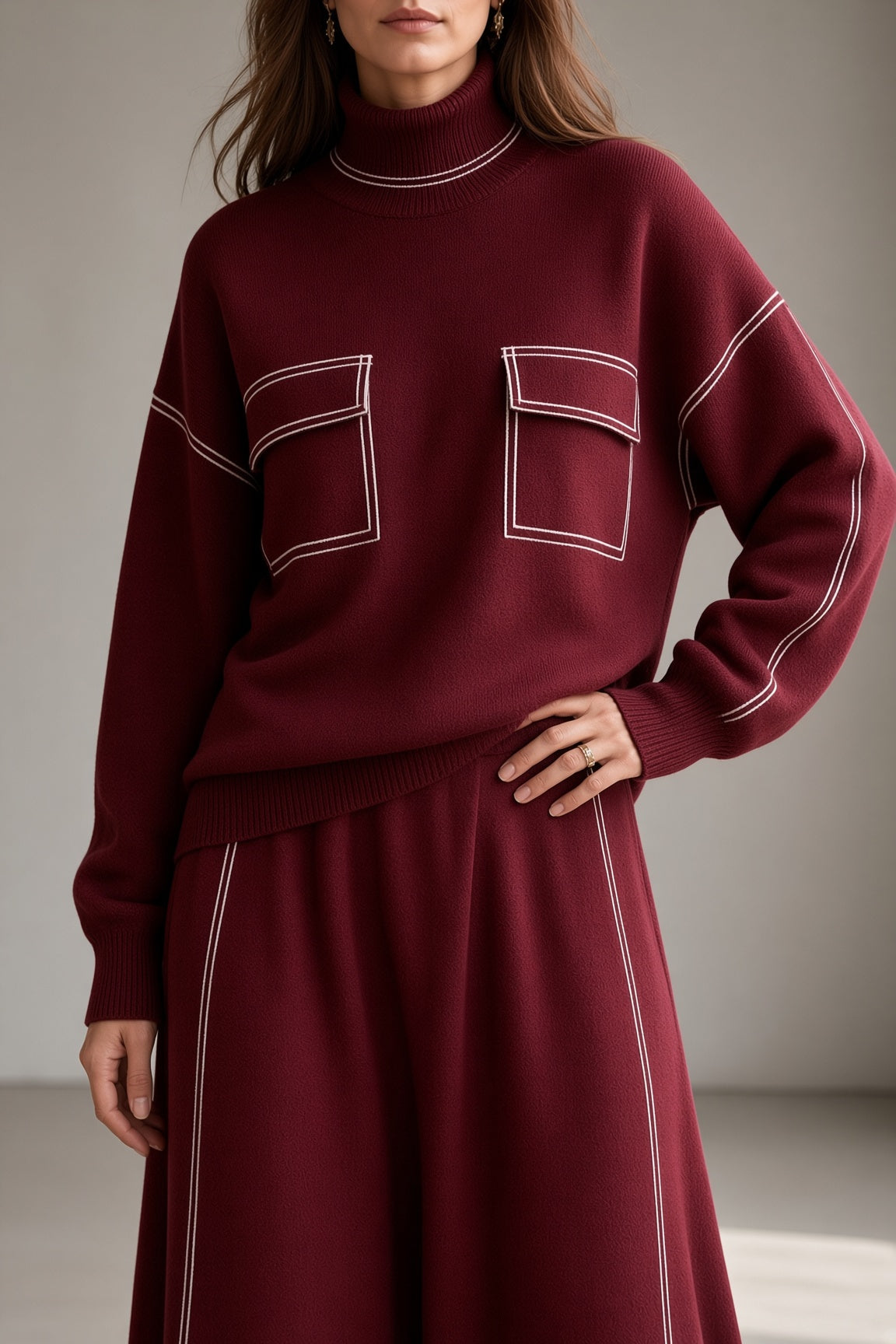 Evangeline | Elegant Knit Two-Piece Ensemble