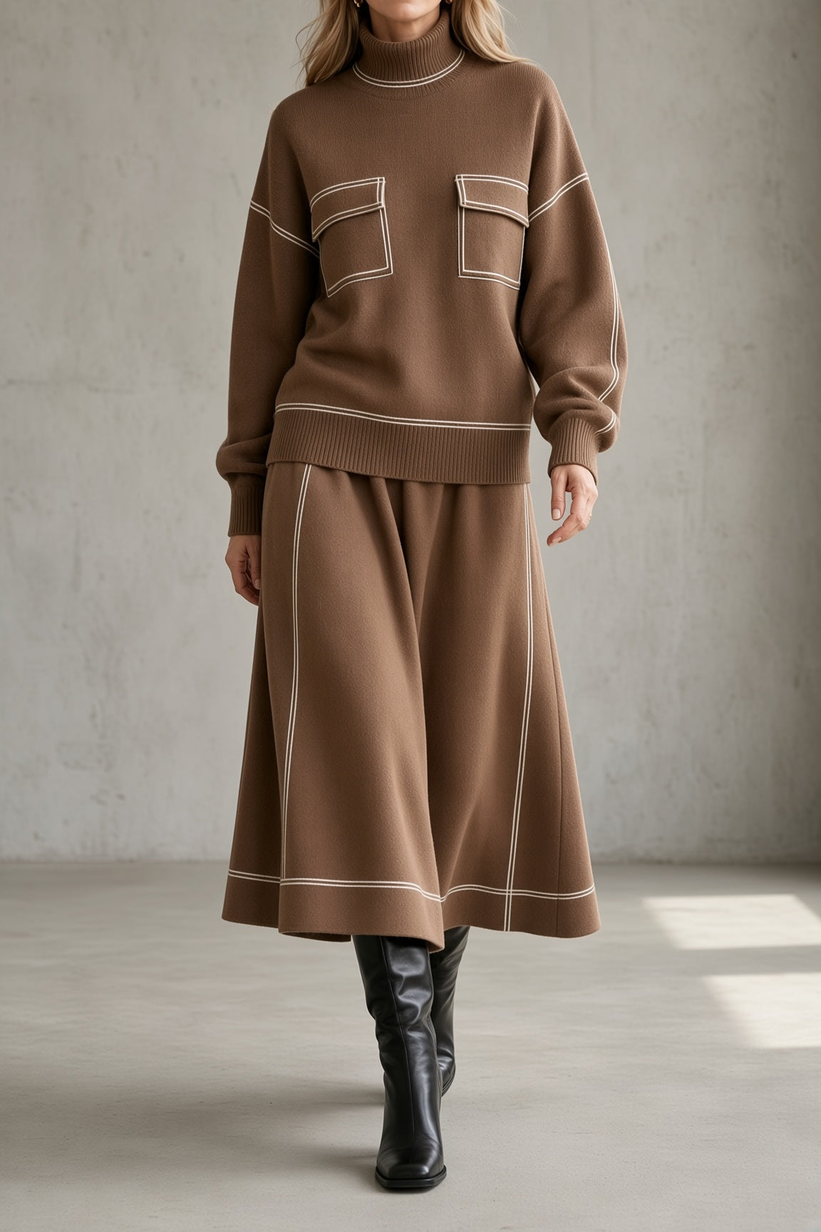 Evangeline | Elegant Knit Two-Piece Ensemble