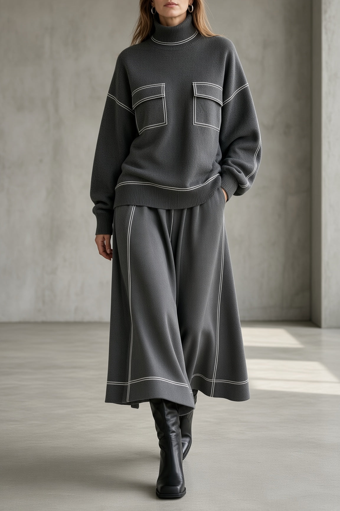 Evangeline | Elegant Knit Two-Piece Ensemble