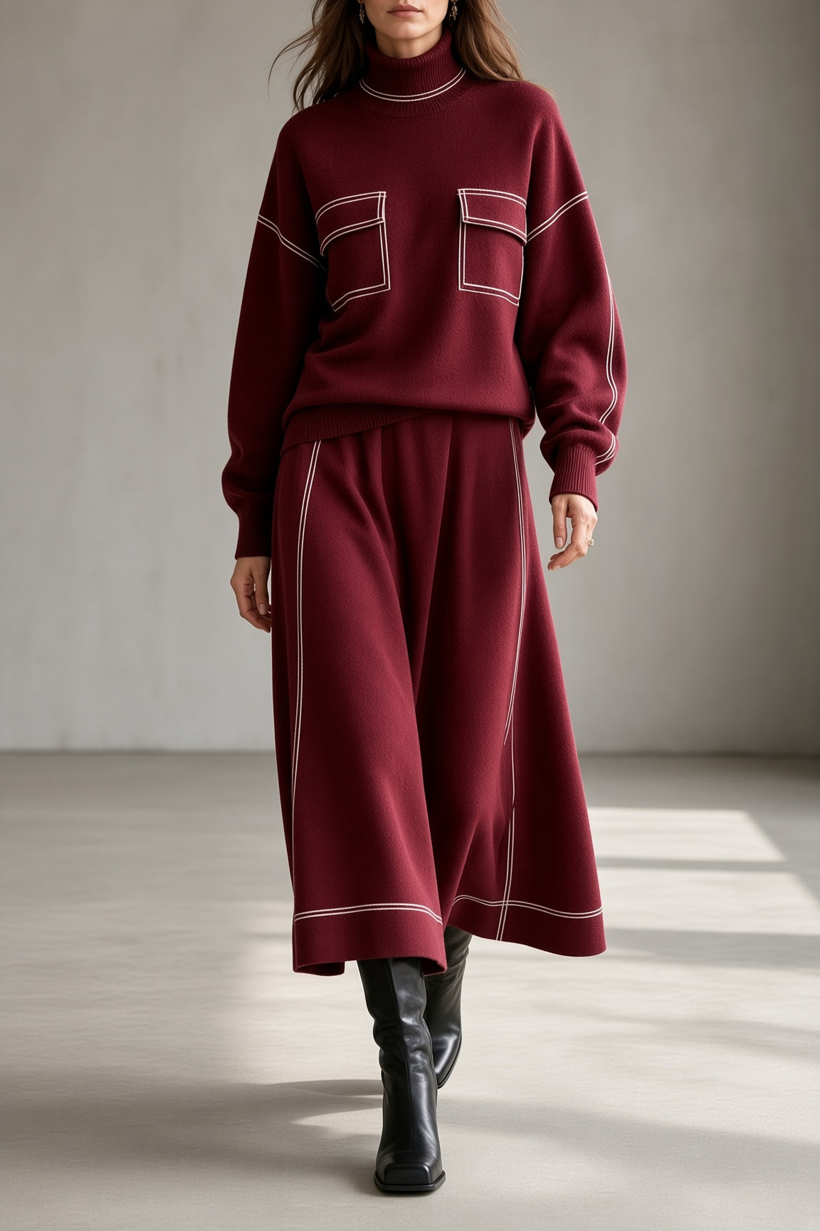 Evangeline | Elegant Knit Two-Piece Ensemble