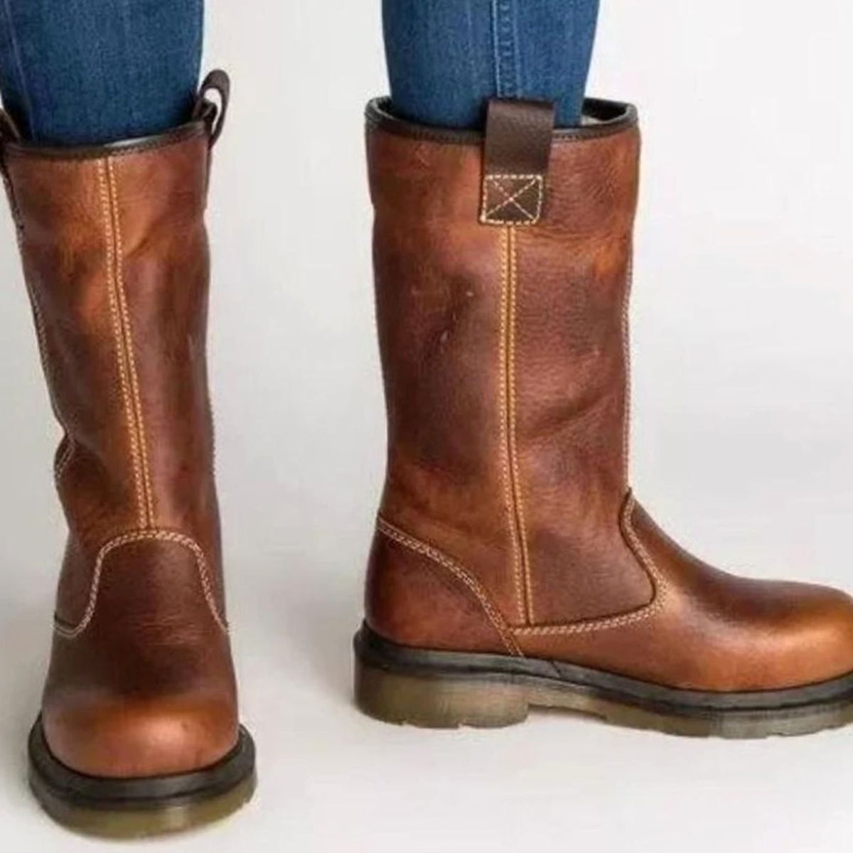 Gwen | Women's Slip-On Ankle Boots with Fleece-Lined Leather for Winter