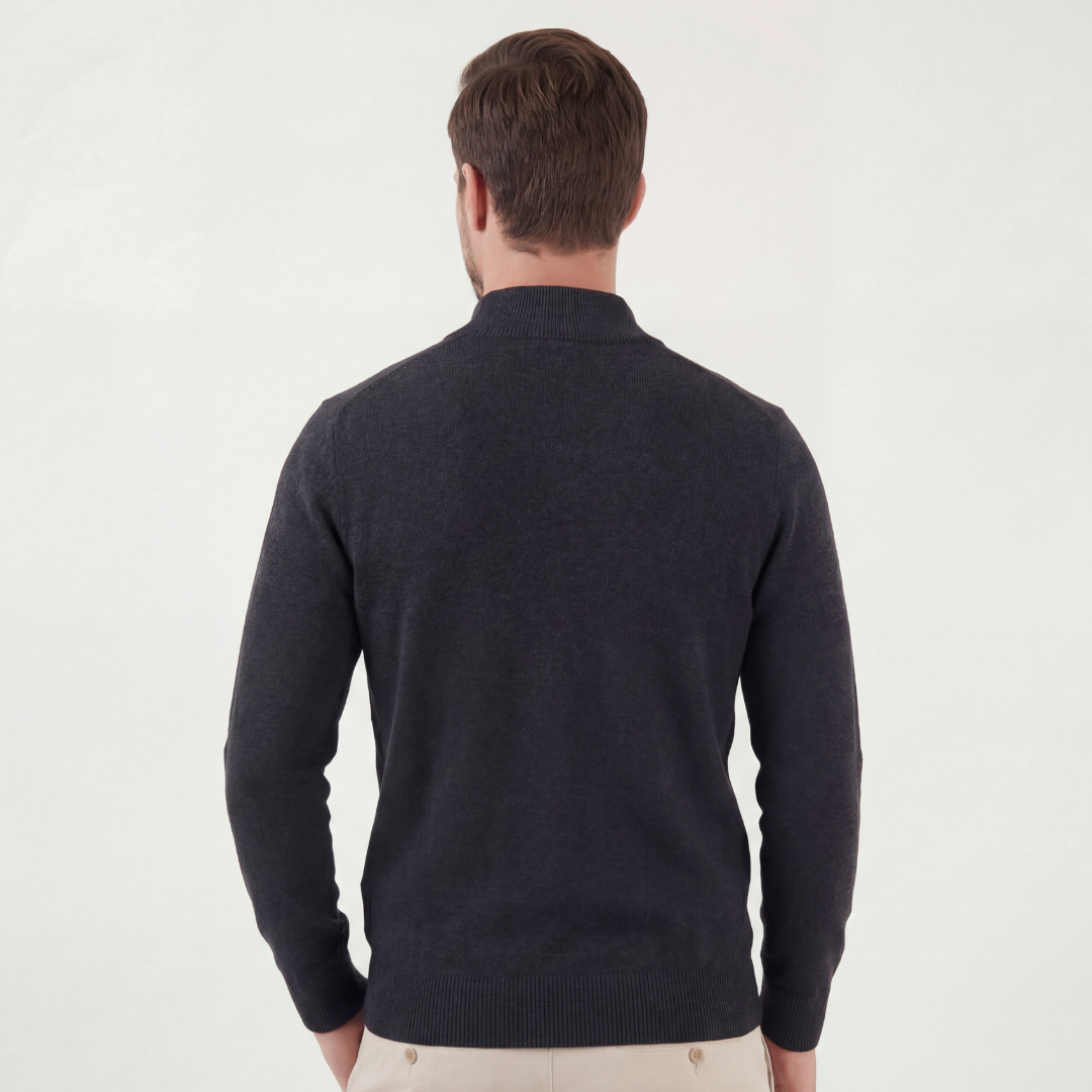Half-Zip Sweater Men Round Neck Casual Layering