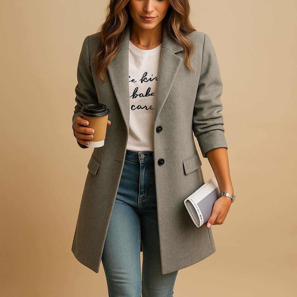 Ladies' Mid-Length Coat | Elegant Jacket with Timeless Design