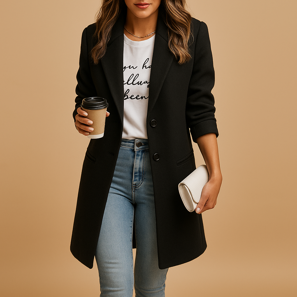 Ladies' Mid-Length Coat | Elegant Jacket with Timeless Design