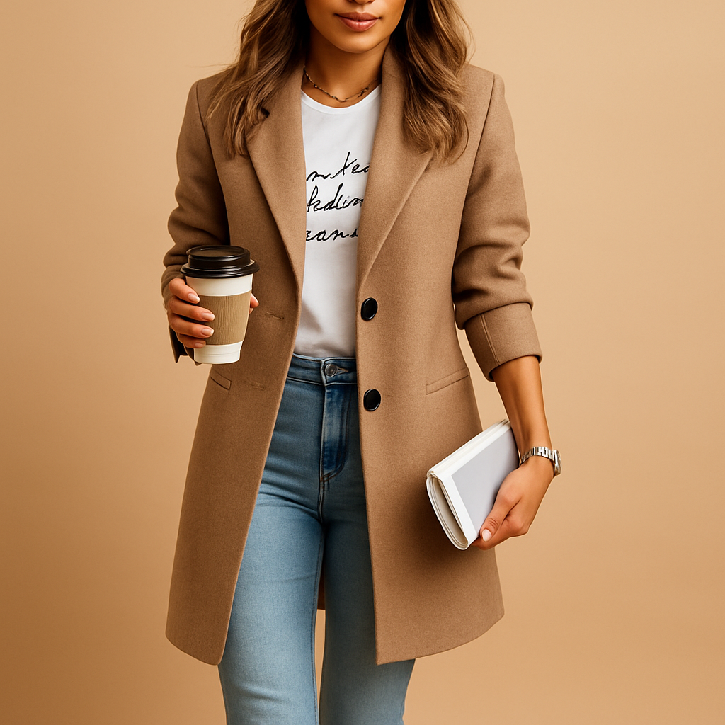 Ladies' Mid-Length Coat | Elegant Jacket with Timeless Design