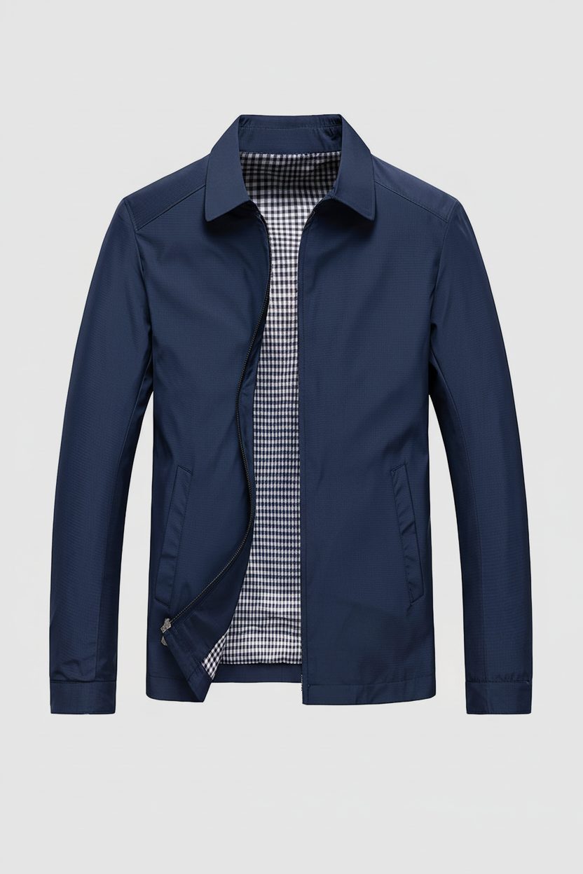 Men's Harrington Jacket with Stand-Up Collar