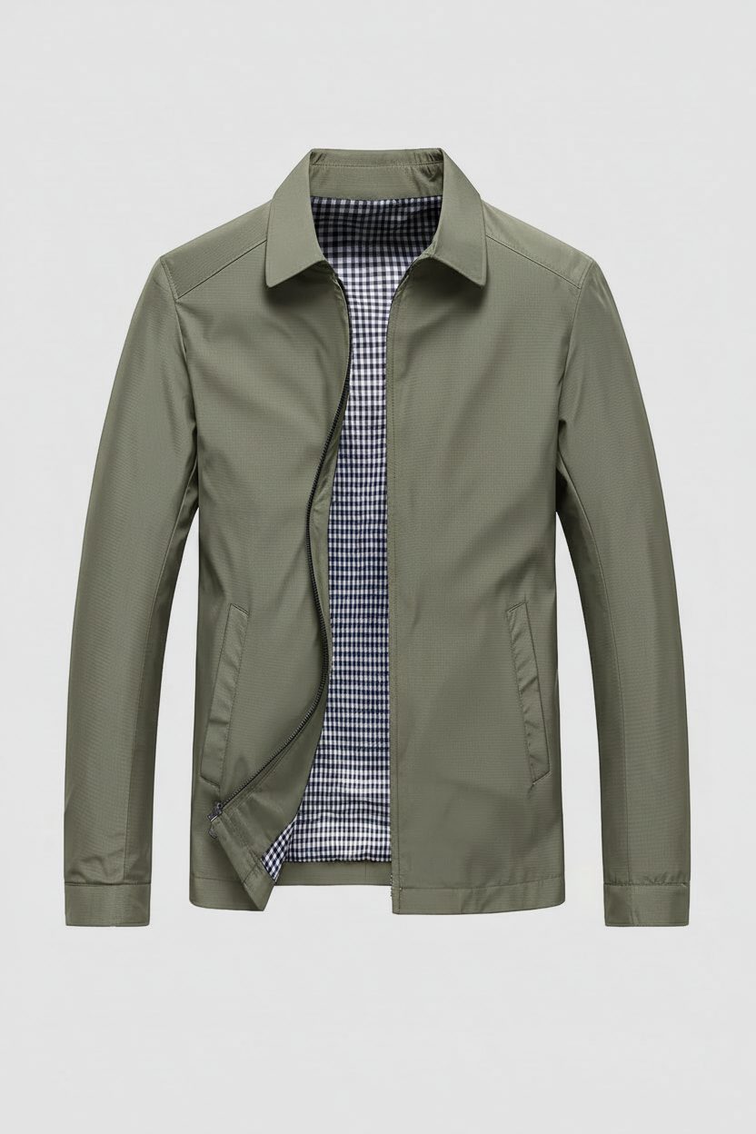 Men's Harrington Jacket with Stand-Up Collar