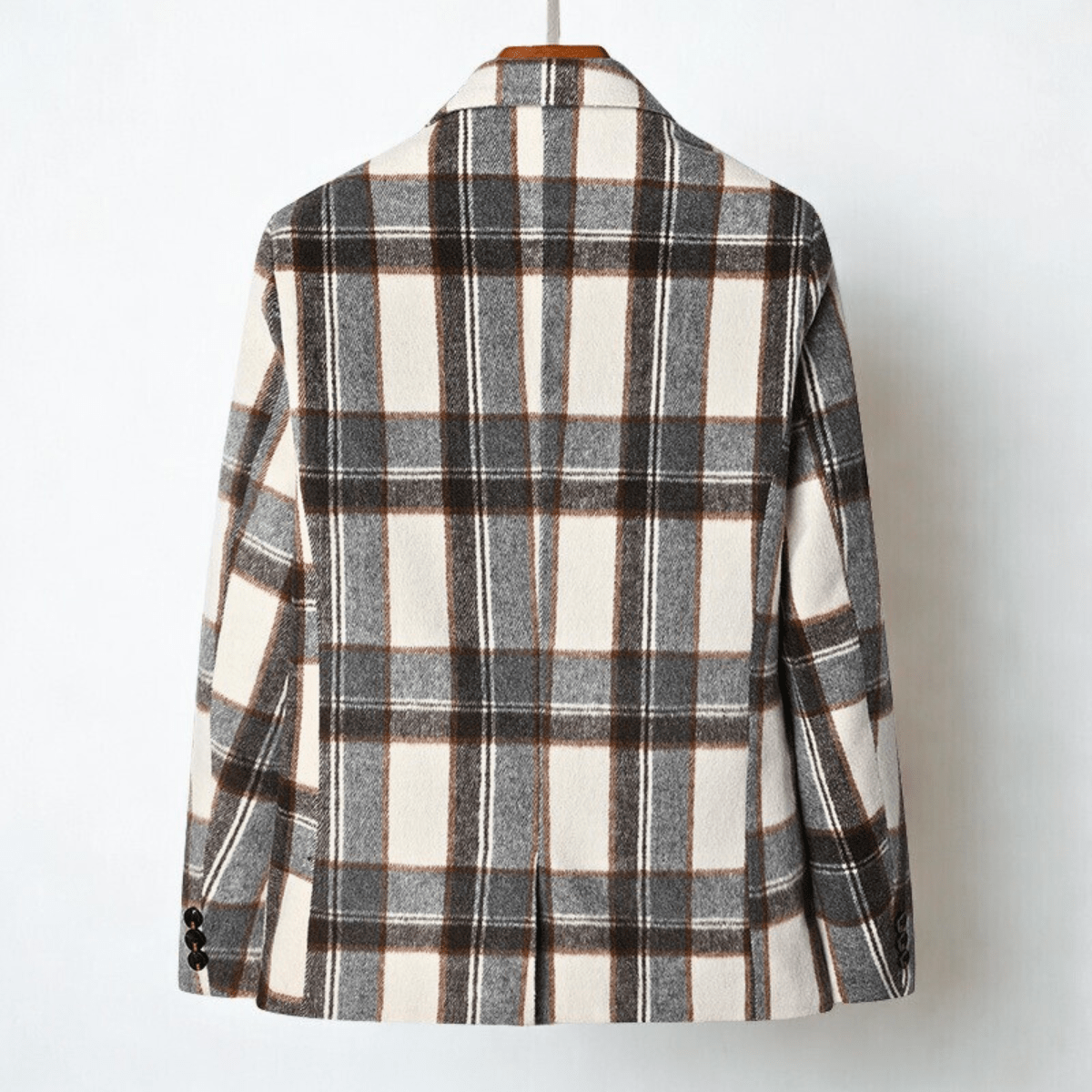 Men's Classic Check Tailored Blazer - Relaxed Fit for Natural Fall Style