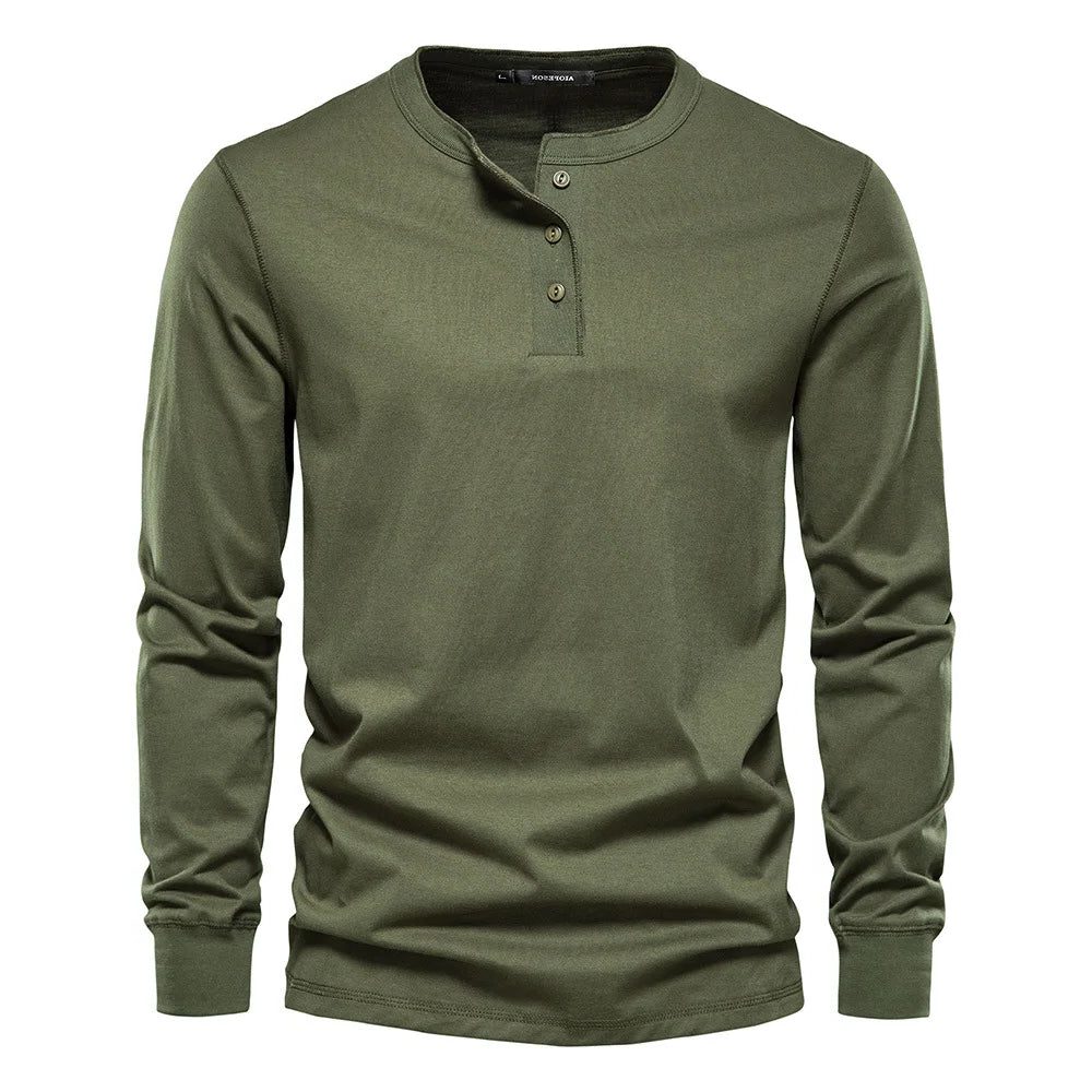 Men's Long Sleeve Henley Shirt